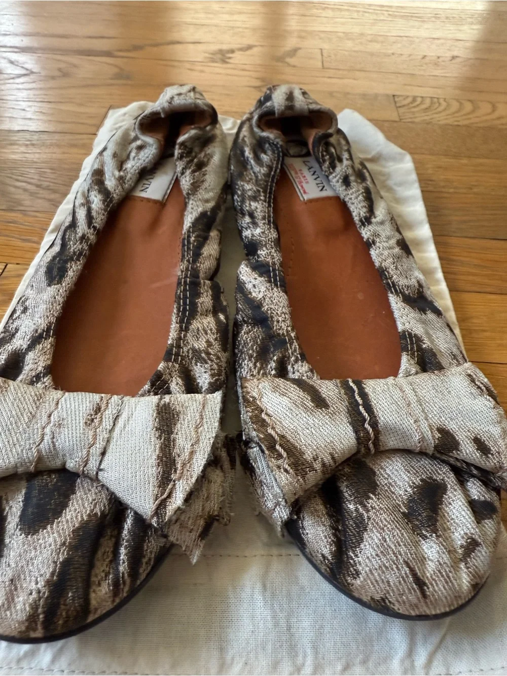 NWT Lanvin Animal Print Ballet Flats